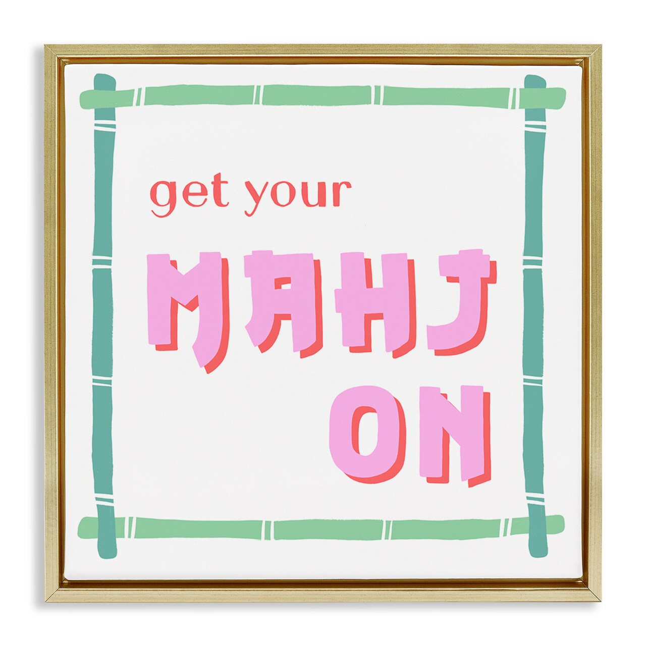 Stupell Industries Get Your Mahj On Floating Frame, design by Krissy Mast